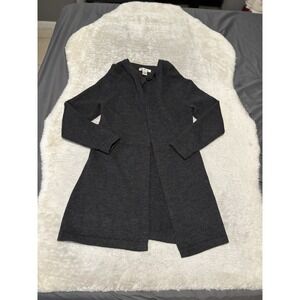 Susan Bristol Womens Charcoal Gray Merino Wool Cardigan Sweater Size Small‎